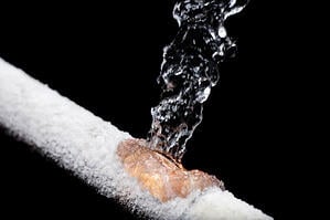 burst frozen pipe